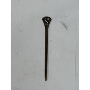 Vintage Brass Hair Stick Scroll Top Boho Bun Holder Asian Style Accessory